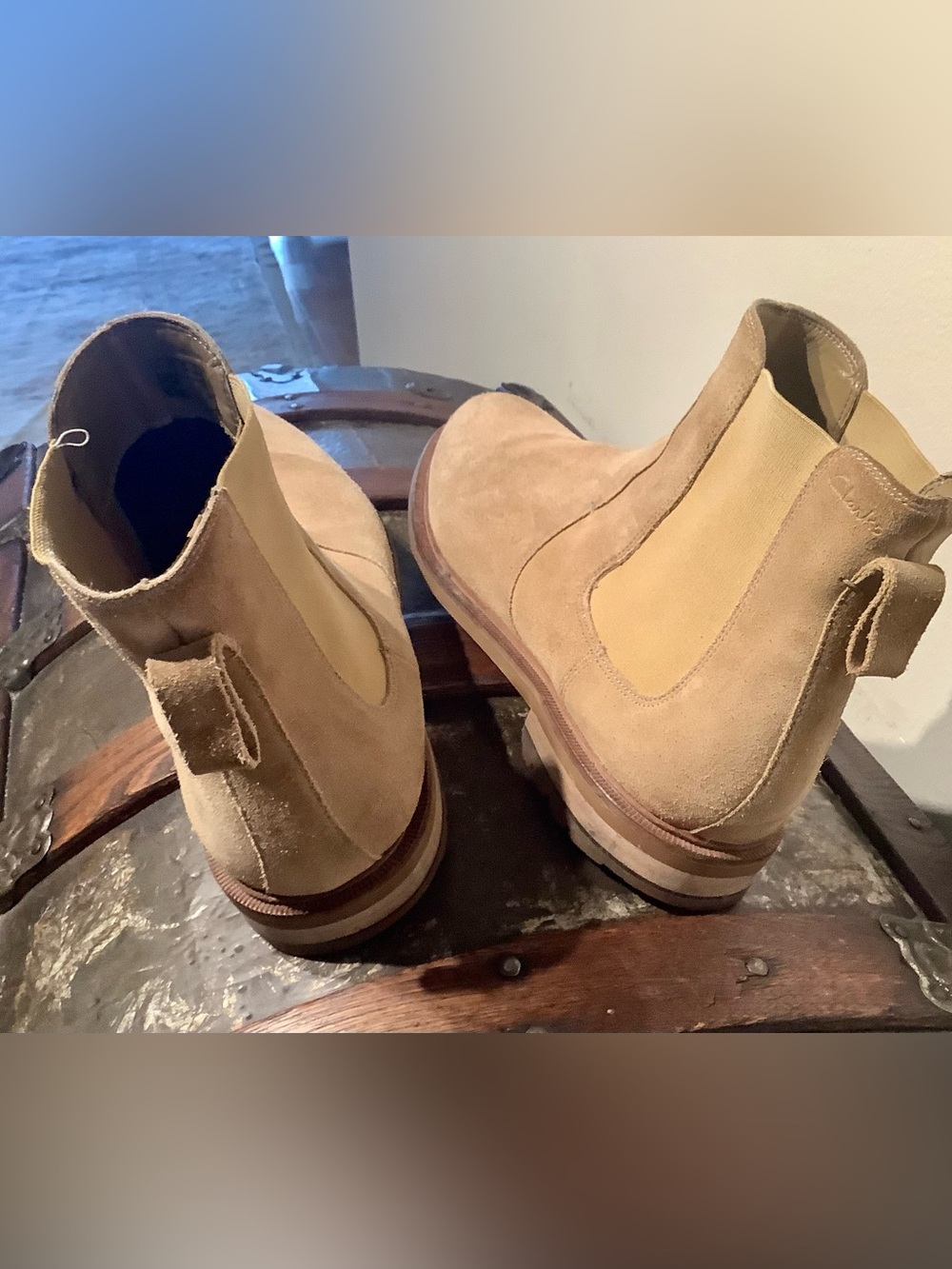 Clarks Foxwell Top suede Chelsea boots Sz 11.5 EUC - Picture 5 of 8
